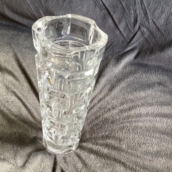 VINTAGE CRISTAL D’ARQUES FRANCE CLEAR  MID CENTURY MODERN VASE - Picture 2 of 15